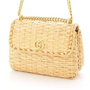 Gucci GG Bag Beige Wicker Shoulder Basket